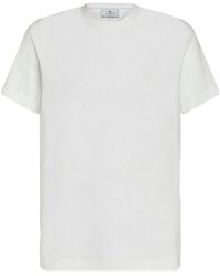 Etro - Weißes paisley print baumwoll t-shirt - Lyst