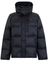 Polo Ralph Lauren - Jassen ,Zwart ,Leer Donsjack Met Capuchon - Lyst