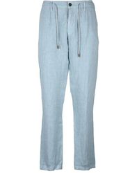Eleventy - Leinen Comfort Fit Hose Mit Reißverschluss - Lyst