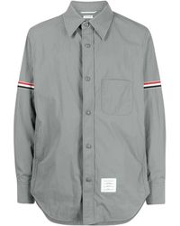 Thom Browne - Overhemden ,Grijs ,Nylon Nylon Armband Shirt Jacket - Lyst