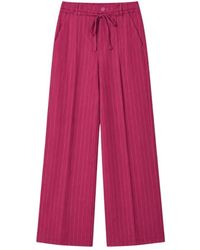 Pom - Broeken ,Rood ,Polyester Jess Gestreepte Broek - Lyst