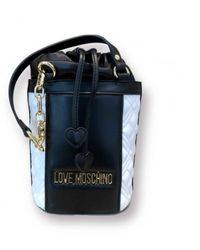 Love Moschino - Borsa trapuntata bicolor offwhite/nero - Lyst