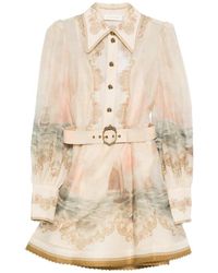 Zimmermann - Abito Con Stampa E Contura - Lyst