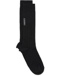 Iceberg - Wollen Geribbelde Sok Met Verticaal Jacquard-Logo - Lyst