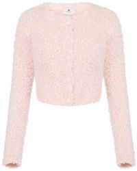Elisabetta Franchi - Truien & Vesten ,Roze ,Cardigan Van Fleece Stof - Lyst