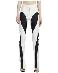 Mugler - Schwarze & weiße spiral panel skinny jeans - Lyst