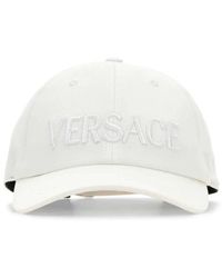 Versace - Gorra de béisbol de algodón blanco - Lyst
