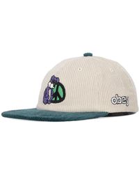 Obey - Accessoires ,Katoen Velvet Flat Visor Cap Unbleached Multi - Lyst