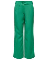 ONLY - Broeken ,Groen ,Katoen Groene Alhambra Mid Straight Pant - Lyst
