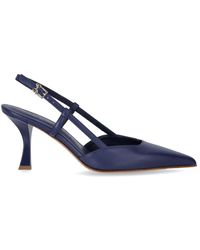 Sergio Levantesi - Schoenen ,Blauw ,Leer Blauwe Leren Slingback Pump - Lyst