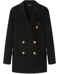 Versace - Wollen Double-Breasted Jas Met Kasjmier - Lyst