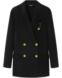 Versace - Wollen Double-Breasted Jas Met Kasjmier - Lyst
