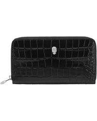 Philipp Plein - Accessoires ,Zwart ,Leer Rounded Zip Wallet Cocco - Lyst