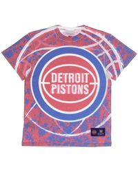 Mitchell & Ness - Tops ,Veelkleurig ,Katoen Detroit Pistons Nba Tee Hardwood Classics - Lyst