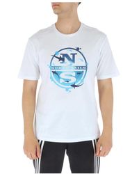 North Sails - Weißes print t-shirt - Lyst
