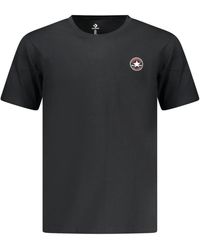 Converse - Tops ,Zwart ,Katoen Chuck Taylor All Star Patch T-Shirt - Lyst