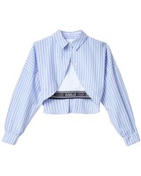 Gaelle Paris - Overhemden ,Blauw ,Katoen Lichtblauwe Poplin Shirt Met Top - Lyst