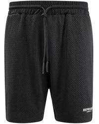 Represent - Korte Broeken ,Zwart ,Polyester Zwarte Elastische Taille Shorts - Lyst
