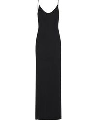 Saint Laurent - Kleedjes ,Zwart ,Cassandre-Chain Backless Dress - Lyst