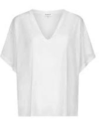 Dondup - Overhemden ,Wit ,Wit V-Hals T-Shirt Met D-Logo - Lyst