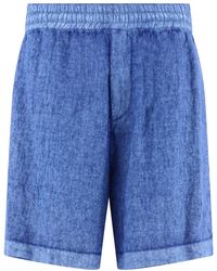 Burberry - Leinen-shorts mit kordelzug - Lyst