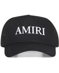 Amiri - Cappello nero con pannelli in rete e logo ricamato - Lyst
