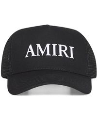 Amiri - Cappello nero con pannelli in rete e logo ricamato - Lyst