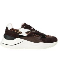 Date - Schoenen ,Bruin ,Katoen Animal Print Bruine Sneaker Fuga Pony - Lyst