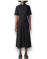 Woolrich - Shirt dresses,schwarzes baumwollhemdkleid - Lyst