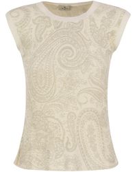 Etro - Ärmelloses top mit paisley-print aus seidenmischung - Lyst