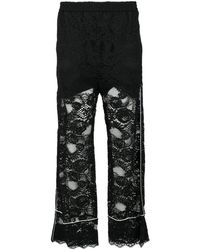 MSGM - Broeken ,Zwart ,Katoen Broek - Lyst