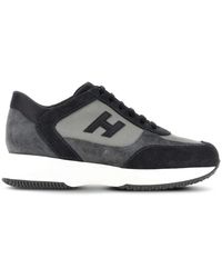 Hogan - Schoenen ,Veelkleurig ,Suède Interactieve Blauwe Sneakers Met Suède - Lyst