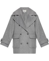 Munthe - Jassen ,Grijs ,Wol Vetch Oversize Jas - Lyst
