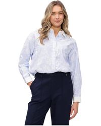 Nukus - Overhemden ,Blauw ,Katoen Meave Blouse Embroidery - Lyst
