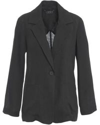 Kaos - Jassen ,Zwart ,Linnen Zwarte Linnen Blazer Elegante Chic Stijl - Lyst