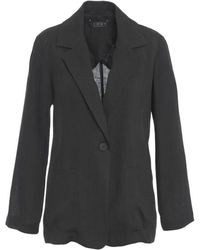 Kaos - Jassen ,Zwart ,Linnen Zwarte Linnen Blazer Elegante Chic Stijl - Lyst