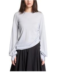 Y-3 - Wool Cinched Drape Long Sleeve Tee - Lyst