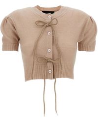 Simone Rocha - Truien & Vesten ,Roze ,Kasjmier Cardigan Met Strikdetail - Lyst