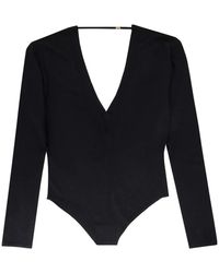 Saint Laurent - V-Neck Wool, Cashmere And Silk Body - Lyst