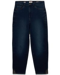 Oltre - Boyslim-jeans mit schmuckdetails - Lyst