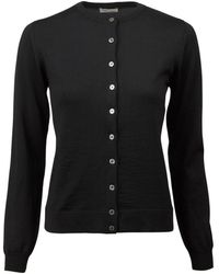 Stenströms - Truien & Vesten ,Zwart ,Wol Klassiek Zwart Merino Wollen Vest - Lyst