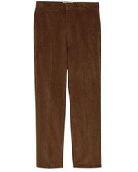 Ami Paris - Broeken ,Bruin ,Katoen Cigar-Fit Corduroy Katoenen Broek - Lyst