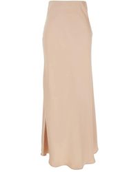 Plain Units - Gonna lunga rosa in raso con balza - Lyst