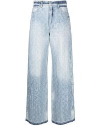 Amiri - Denim wide leg jeans - Lyst