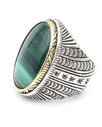 JALAN JALAN - 925 sterling silber ring mit ovaler malachit - Lyst
