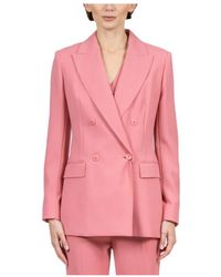 Max Mara - Jassen ,Roze ,Wol Double-Breasted Wollen Jas - Lyst