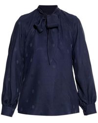 Etro - Silk Tie-Neck Top - Lyst