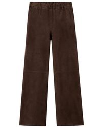 Stouls - Broeken ,Bruin ,Katoen Oswald Suede Pants - Lyst