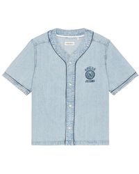 Guess - Overhemden ,Blauw ,Katoen Camicia Jeans Regular Fit - Lyst
