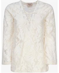 Mariuccia Milano - Weiße blumen tunika pullover italienischer stoff - Lyst